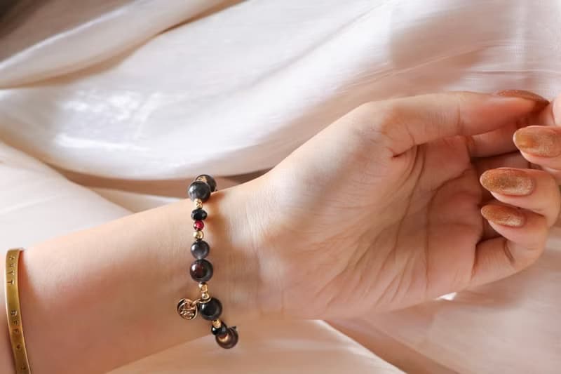 積極突破手鍊原礦設計 / 爵醒 - 黑極光 - 黑尖晶 - 石榴石