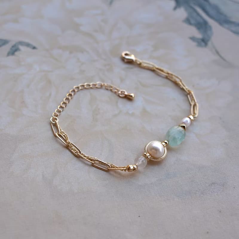 【簡心】天然石 手鐲 手鍊 | 螢石 珍珠 白水晶