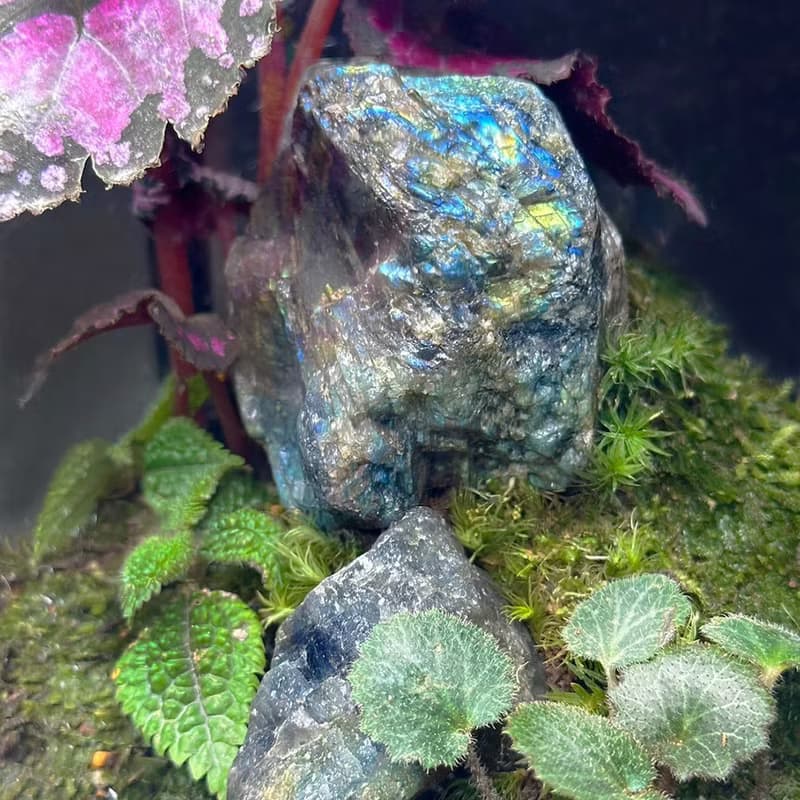 礦石風水生態缸 - 彩墨山水 / 拉長石