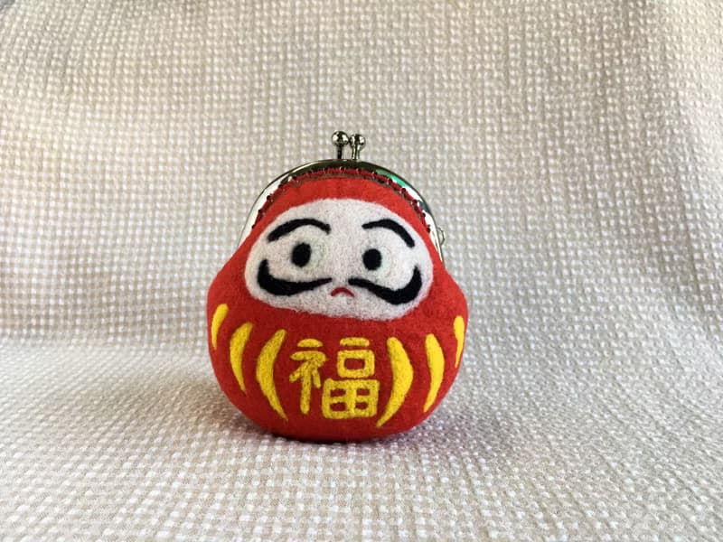 達摩不倒翁 福神 羊毛氈口金包
