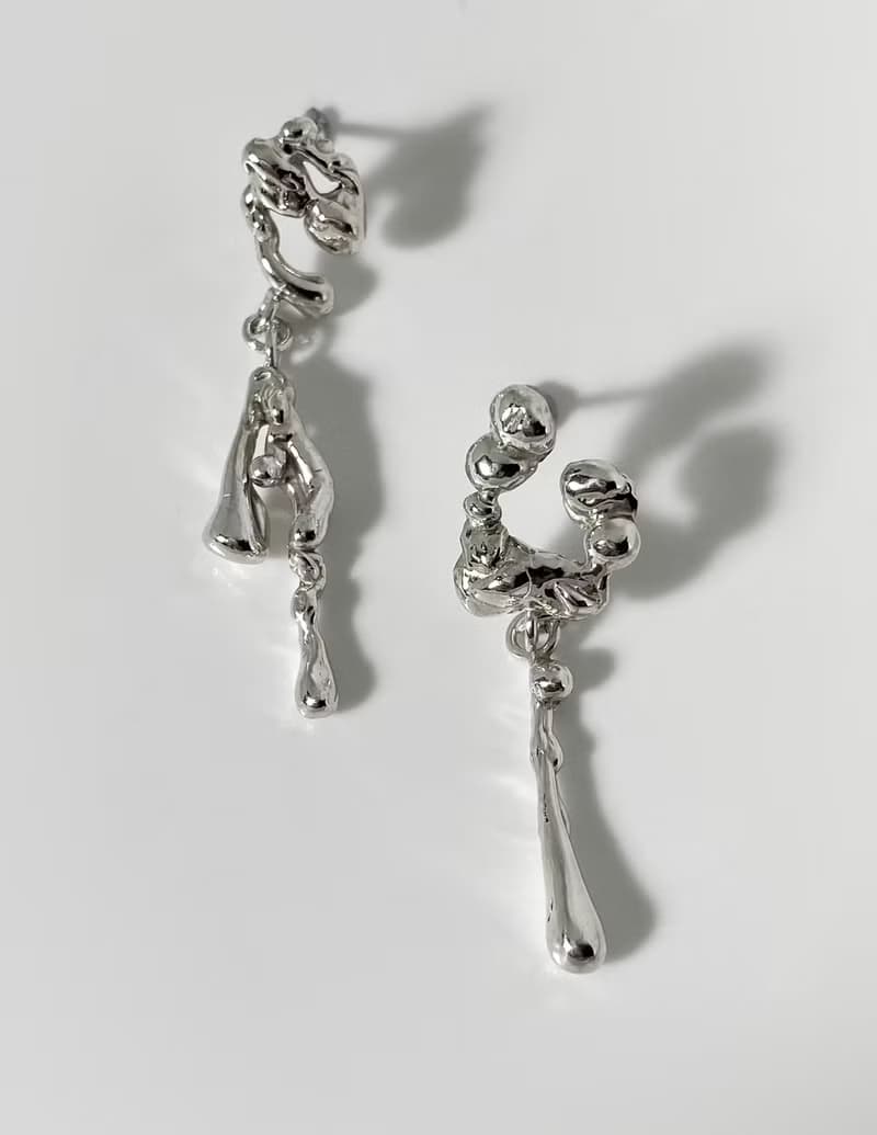 Drip earring / 淌 不對襯垂墜耳飾 (一對)