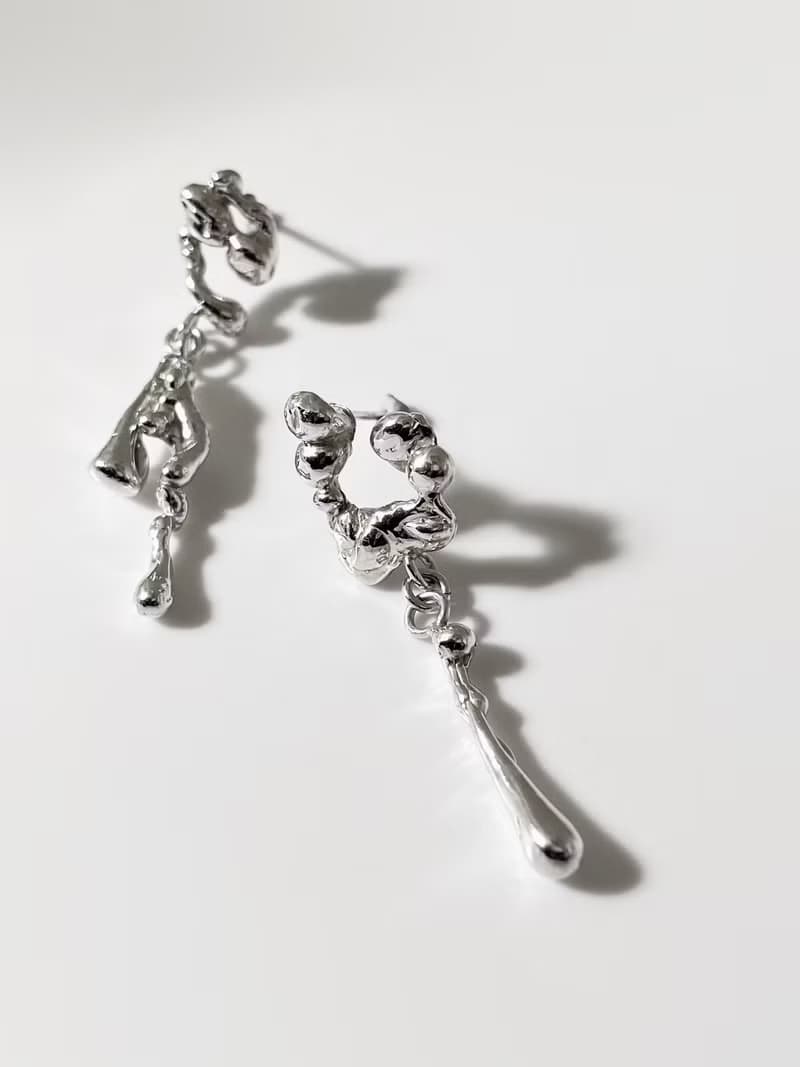 Drip earring / 淌 不對襯垂墜耳飾 (一對)