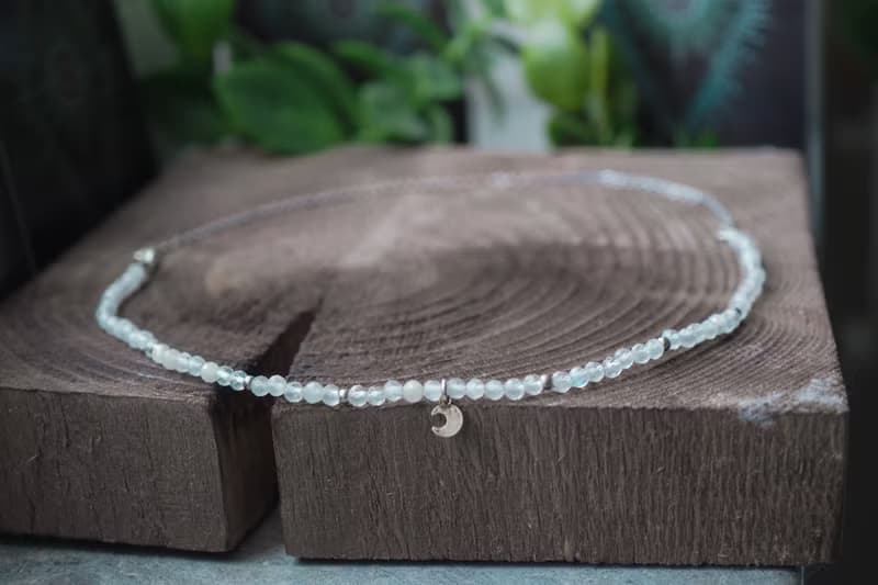 Moonstone choker, 925 Silver pendant, Cancer gem,Taurus stone, mother day gift