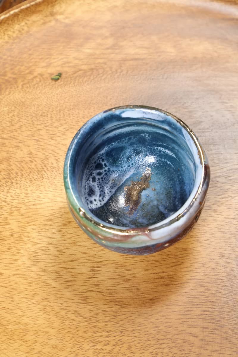 開片系列-志野鎏金星點杯-余華宇老師手作-容量約90c c