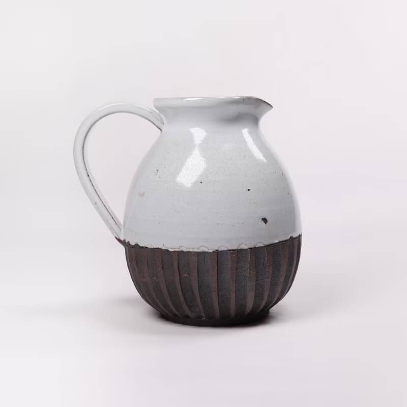 明芽窯 l 柴燒白萩釉刻紋茶海 H2