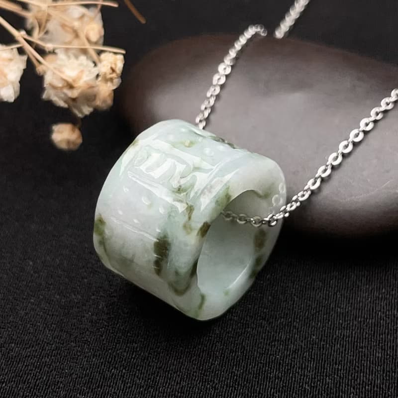 飄綠花翡翠路路通項鍊 | 天然緬甸玉翡翠A貨 | 送禮