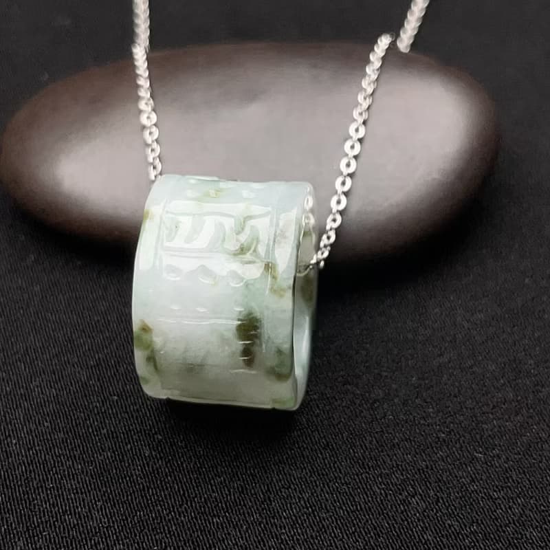飄綠花翡翠路路通項鍊 | 天然緬甸玉翡翠A貨 | 送禮