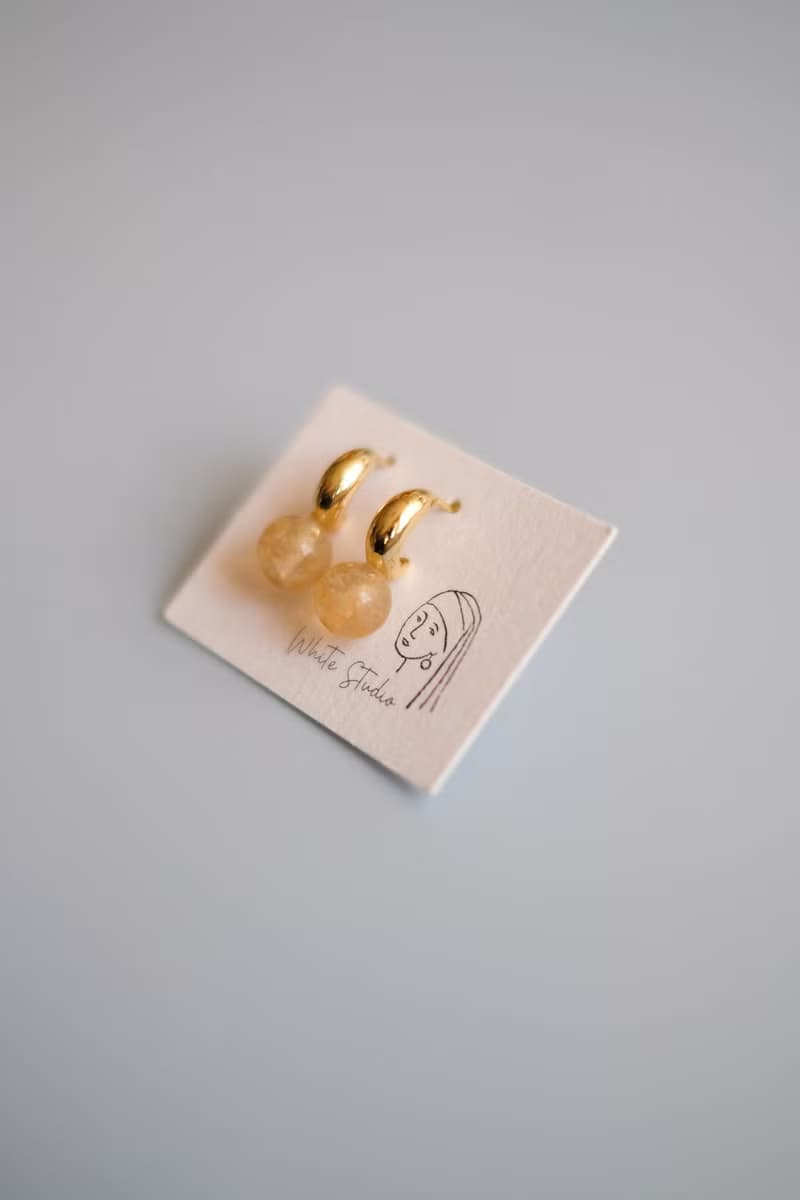 【財富滿滿】招財黃水晶 天然水晶 全925純銀耳環