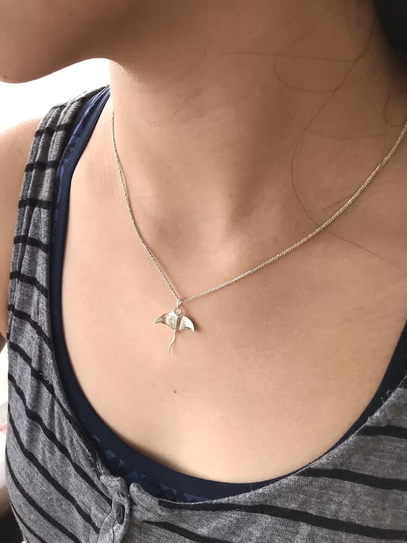 大海小世界。鬼蝠魟項鍊。Manta。925純銀。sterling silver
