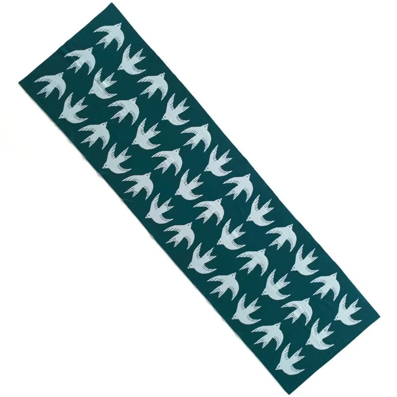 Rust women's merino wool scarf patterned with birds. Quality womens scarves