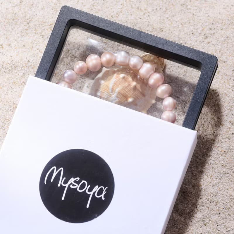 天然粉紫螺紋珍珠手鍊 10–11mm 銀色龍蝦扣 獨特設計 週年紀念