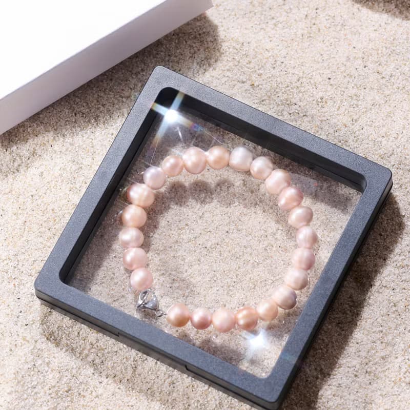 天然粉紫螺紋珍珠手鍊 10–11mm 銀色龍蝦扣 獨特設計 週年紀念