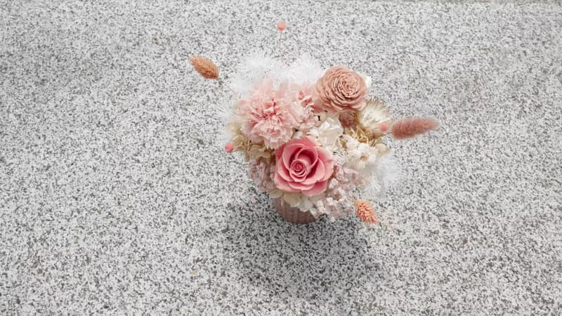 焦糖莓果冰淇淋 永生盆花 花禮 花束 永生花 盆花 禮物