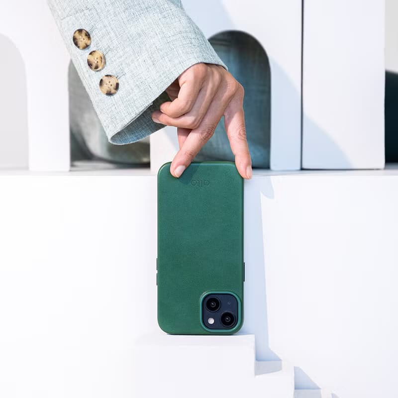 經典防摔皮革手機殼 iPhone 14系列 - 森林綠