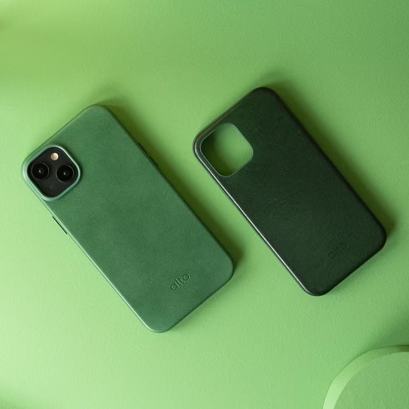 經典防摔皮革手機殼 iPhone 14系列 - 森林綠