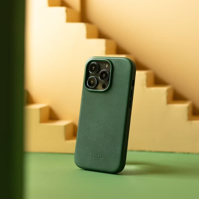 經典防摔皮革手機殼 iPhone 14系列 - 森林綠