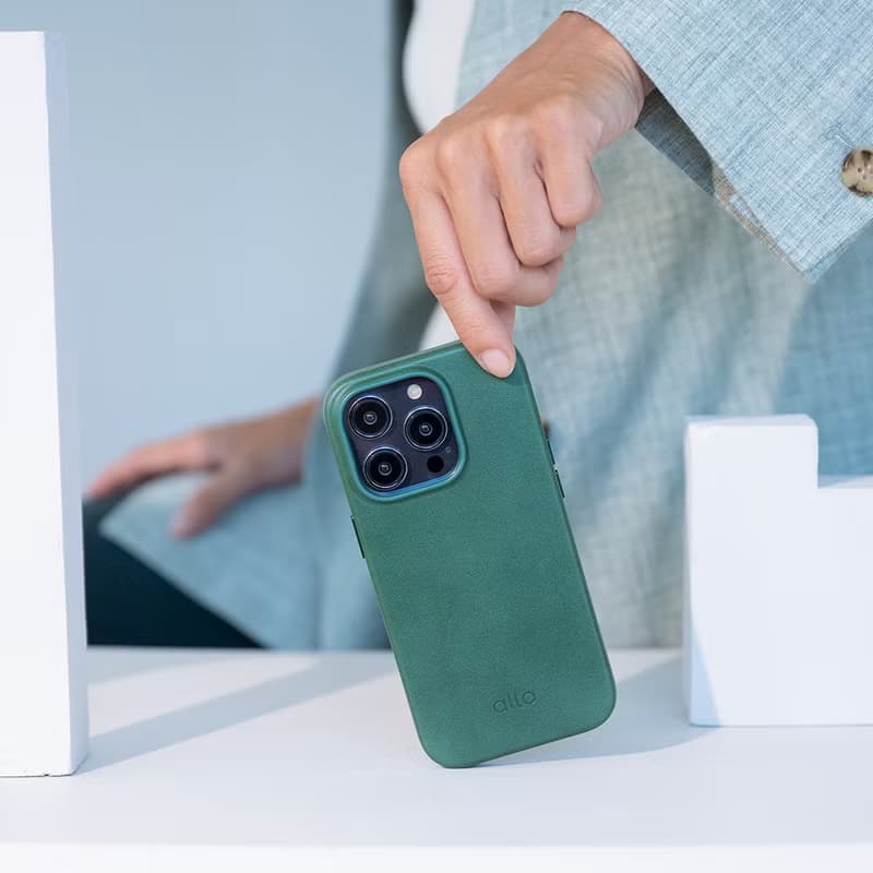 經典防摔皮革手機殼 iPhone 14系列 - 森林綠