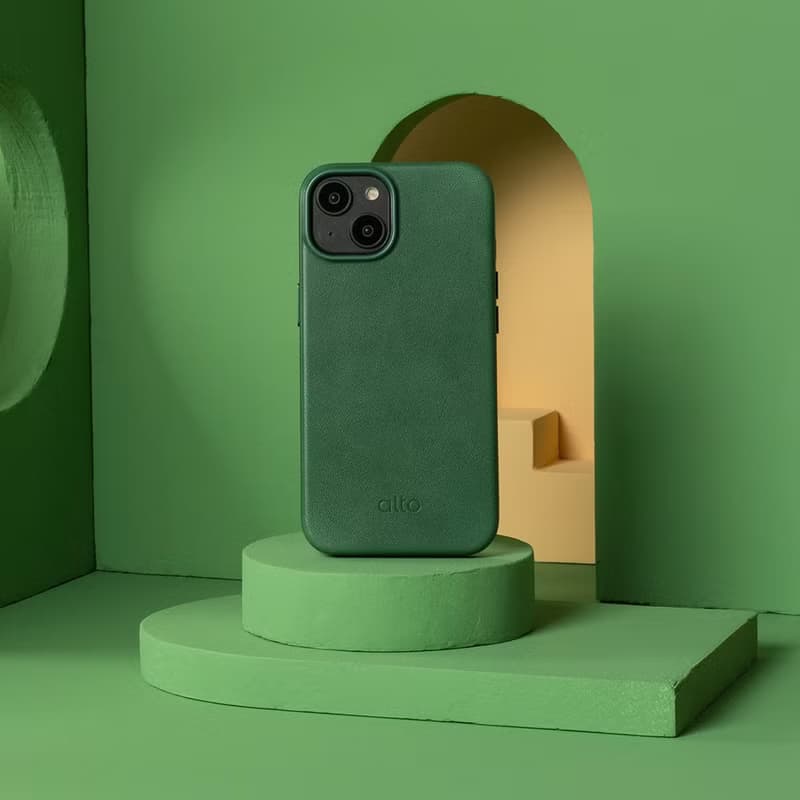 經典防摔皮革手機殼 iPhone 14系列 - 森林綠