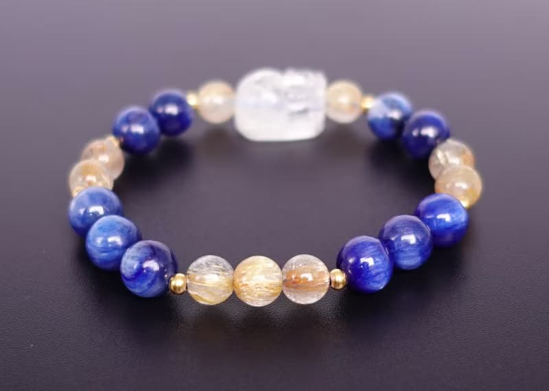 寶麗金珠寶-天然拉長石貔貅水晶手鍊