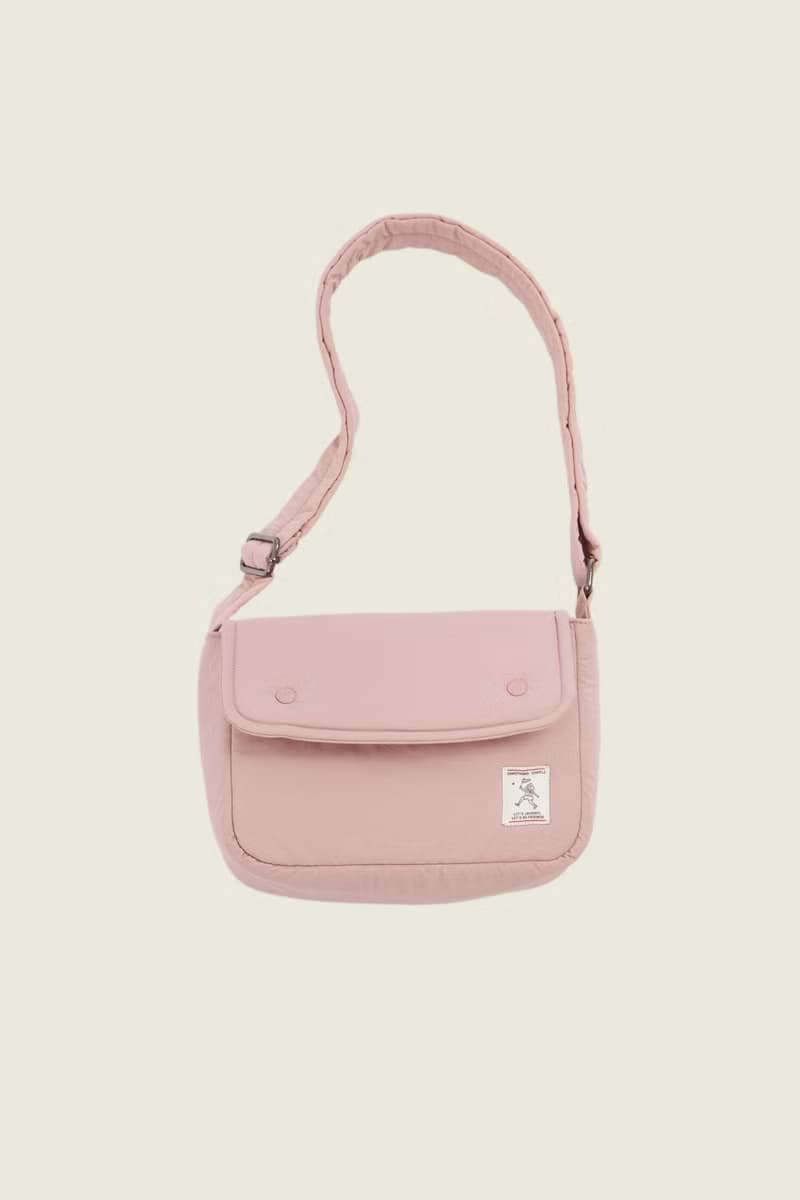 PEBBLE - nylon puffy crossbody bag (pink)