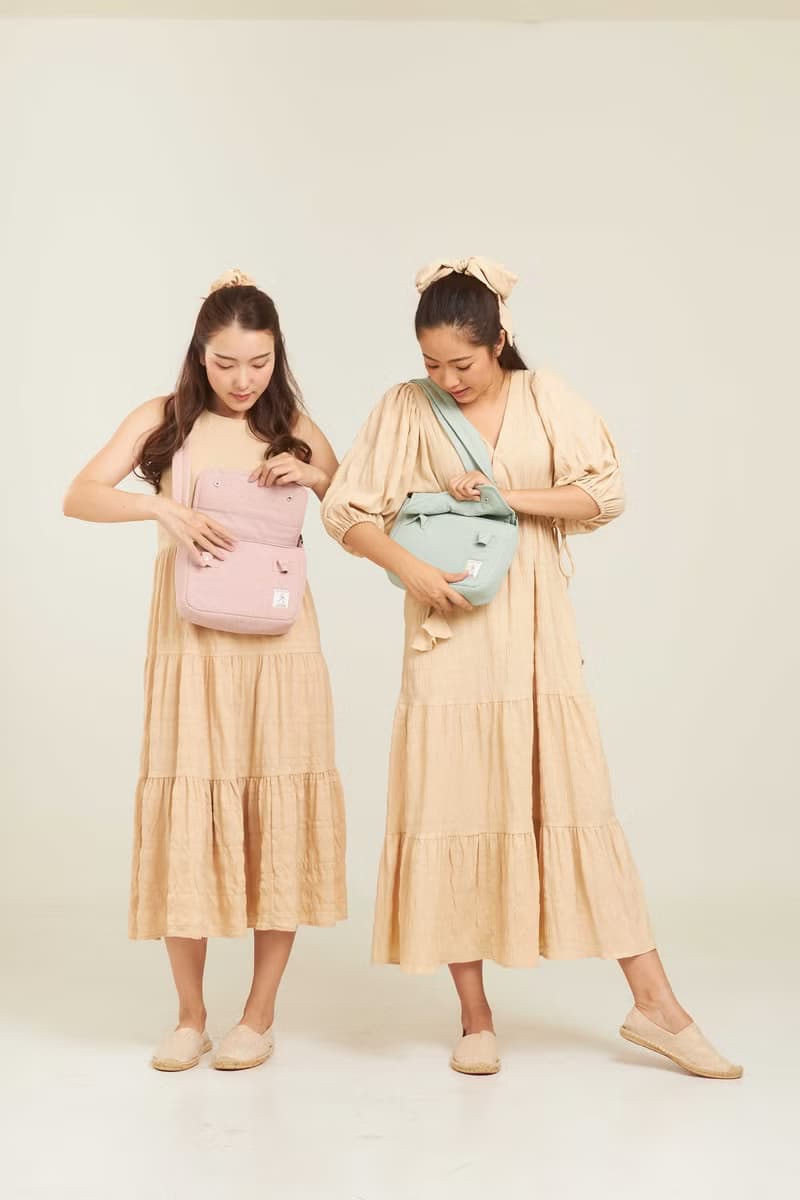 PEBBLE - nylon puffy crossbody bag (pink)