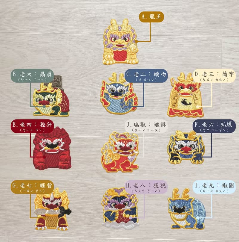 【九龍子】龍王 | 燙貼 撕開即貼 刺繡貼紙