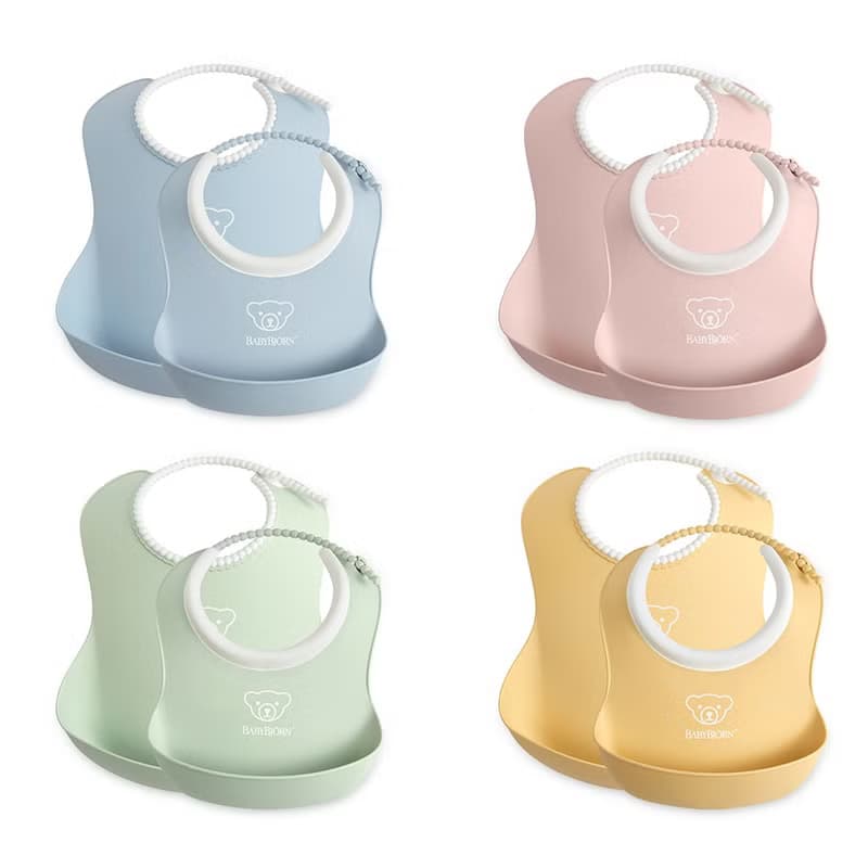 【BabyBjörn】成長軟膠防細屑圍兜2入組-大+小-4色選擇