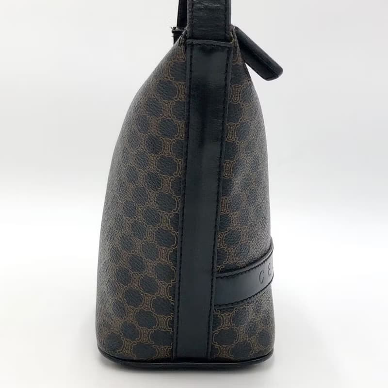 絕版稀有品中古二手Celine黑色老花飯盒皮革單肩側背孭揹小包手袋