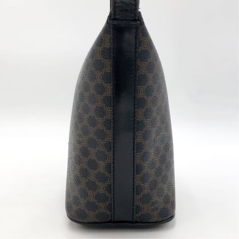 絕版稀有品中古二手Celine黑色老花飯盒皮革單肩側背孭揹小包手袋