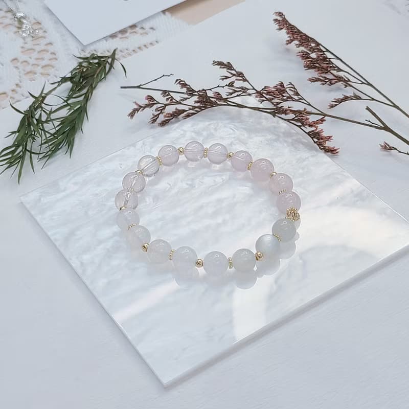 聖誕禮盒 粉晶 月光石 白幽靈||人緣 愛情桃花 舒壓助眠 水晶手鍊