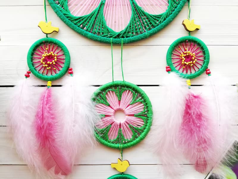 Large pink dreamcatcher, Flower, Nursery decor, Dream catcher, Botanical