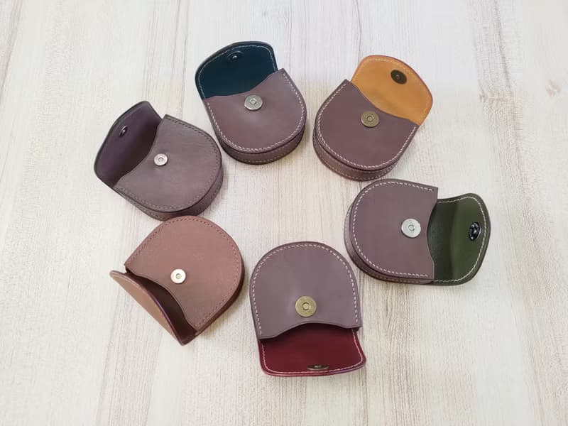 馬蹄型零錢包(磁扣款) 駒縫馬蹄型零錢包 真皮全手縫