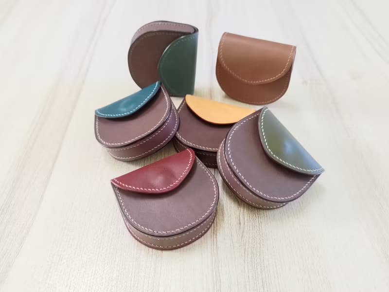 馬蹄型零錢包(磁扣款) 駒縫馬蹄型零錢包 真皮全手縫