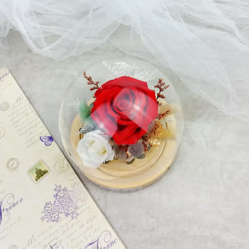 永生花玻璃罩  閨密禮物 情人節禮物 母親節禮物 生日禮物 PF-020