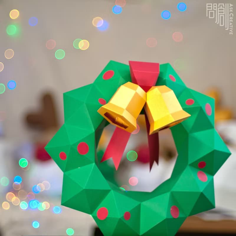 DIY手作3D紙模型擺飾 聖誕節/節慶系列 - 槲寄生壁飾