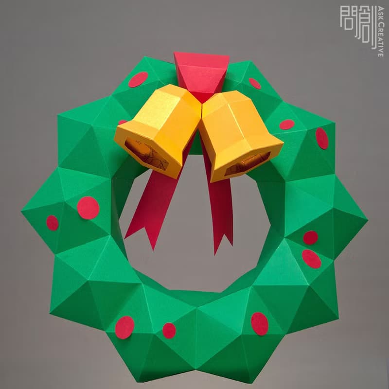 DIY手作3D紙模型擺飾 聖誕節/節慶系列 - 槲寄生壁飾