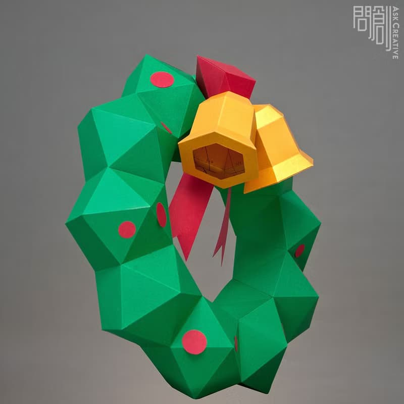 DIY手作3D紙模型擺飾 聖誕節/節慶系列 - 槲寄生壁飾