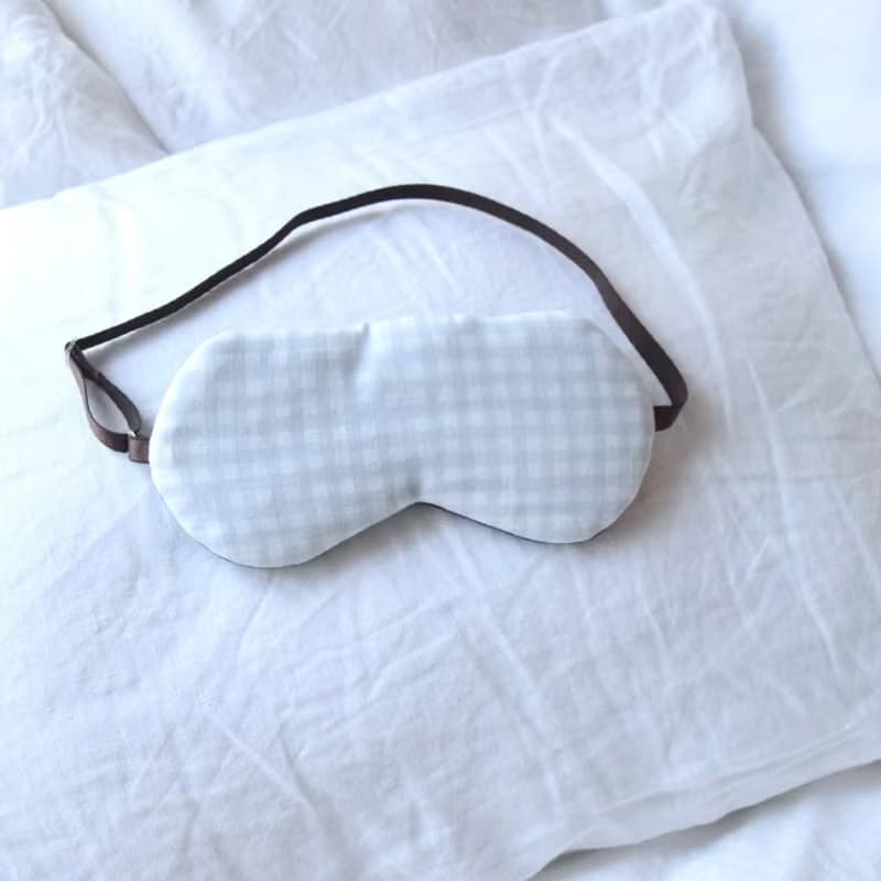 日本眼罩   夏日格紋 |Blue Gray|有附收納袋|免費禮品包裝