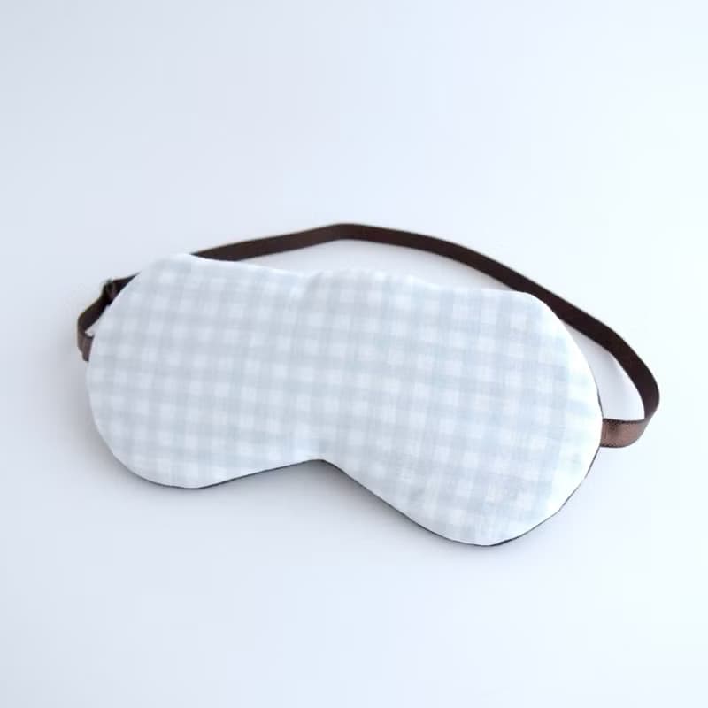 日本眼罩   夏日格紋 |Blue Gray|有附收納袋|免費禮品包裝