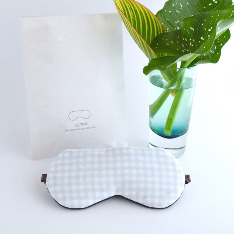 日本眼罩   夏日格紋 |Blue Gray|有附收納袋|免費禮品包裝