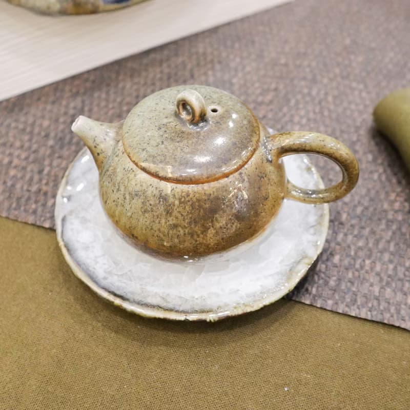 樸光 柴燒厚胎小茶壺 一壺二杯 旅行茶具組