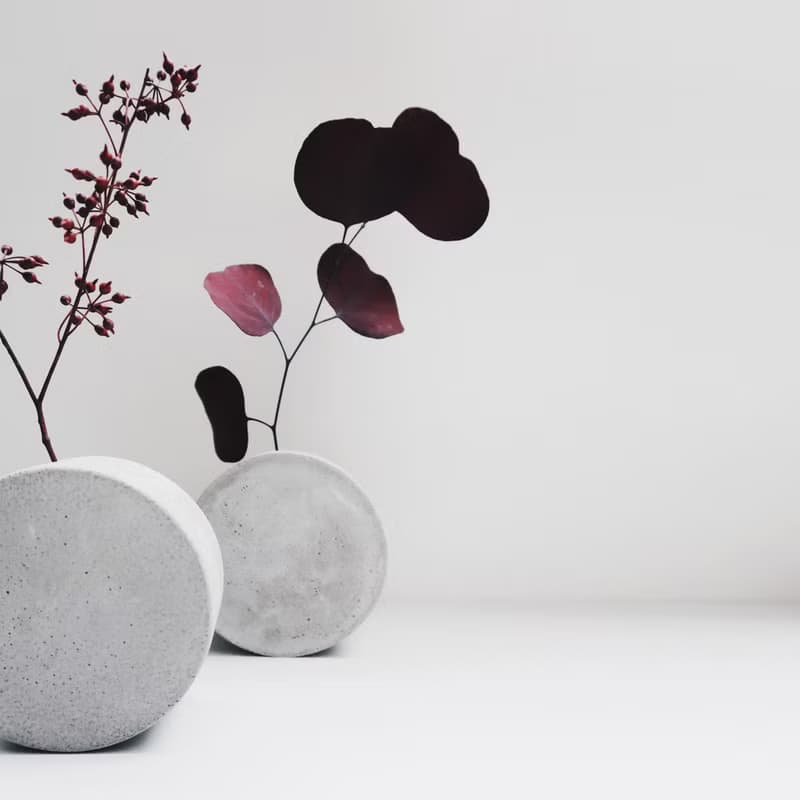 FULL MOON 望月 | 圓形轉轉水泥花器・花插・花瓶 (附植物)