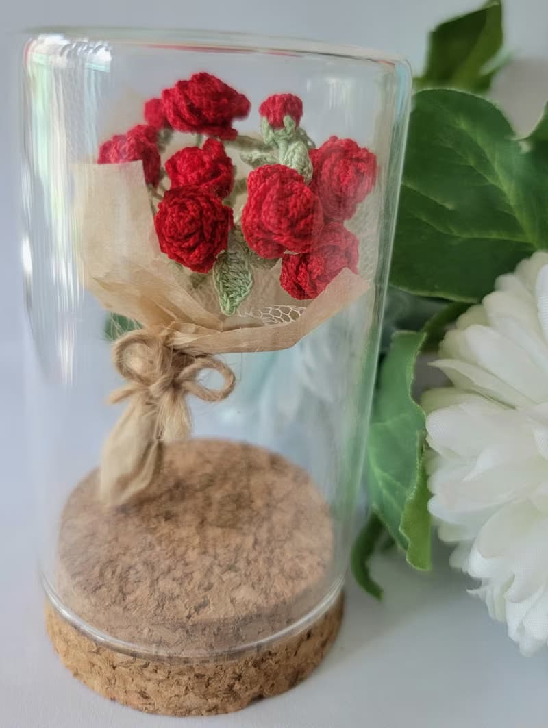 玫瑰花 迷你花束 小花束 / 扣針 胸針 心口針 人手鉤織