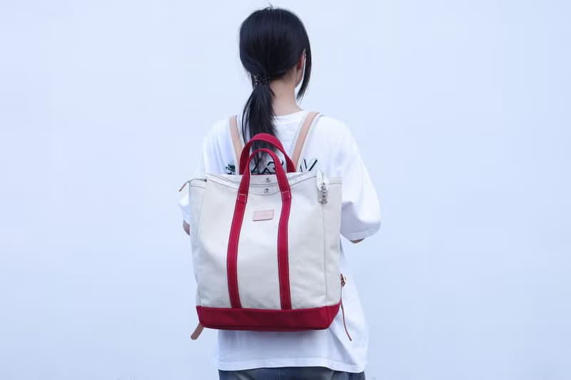 【帆布遇上皮革】手工復古撞色大容量手提背包 休閒包 紅色