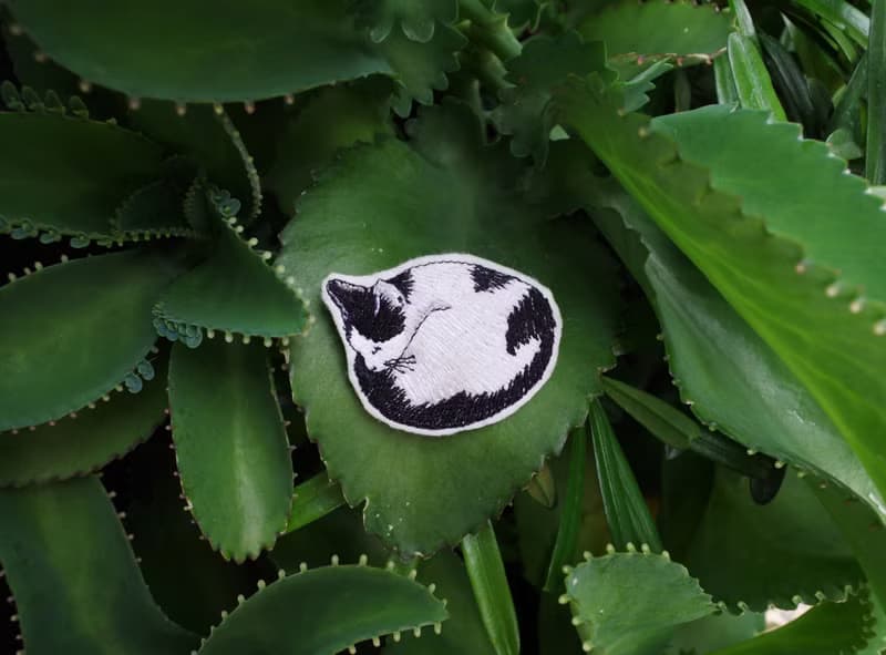 貓 刺繡別針 /刺繡貼(1個) __ 刺繡、聖誕禮物、插畫、免運 cat