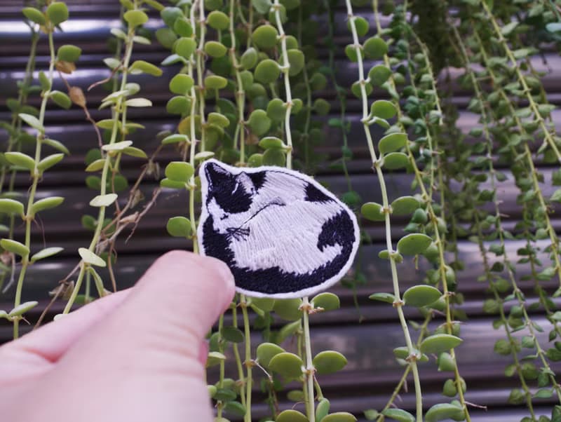 貓 刺繡別針 /刺繡貼(1個) __ 刺繡、聖誕禮物、插畫、免運 cat