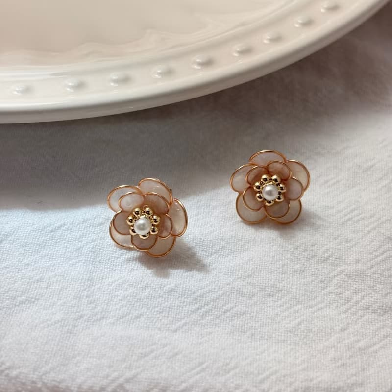 梅雨耳環 / 手作水晶花飾品