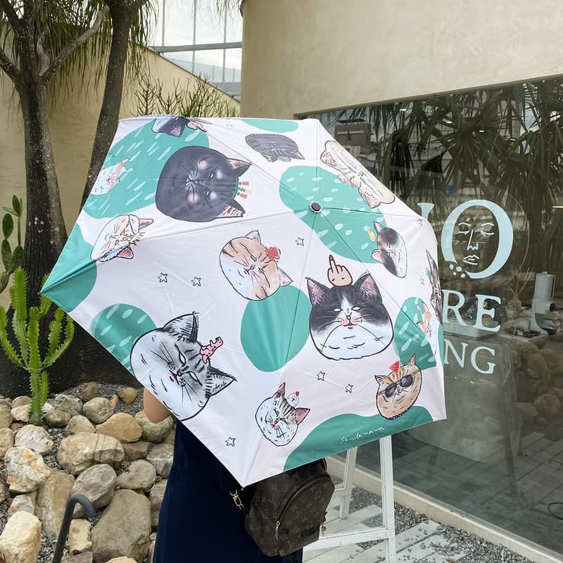 // 超輕量 // 蛋定貓貓 自動傘 雨傘 遮陽傘