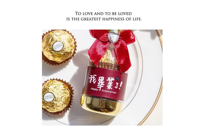 畢業禮物 香檳糖果瓶(金莎2顆入)-滿百份免費印名字
