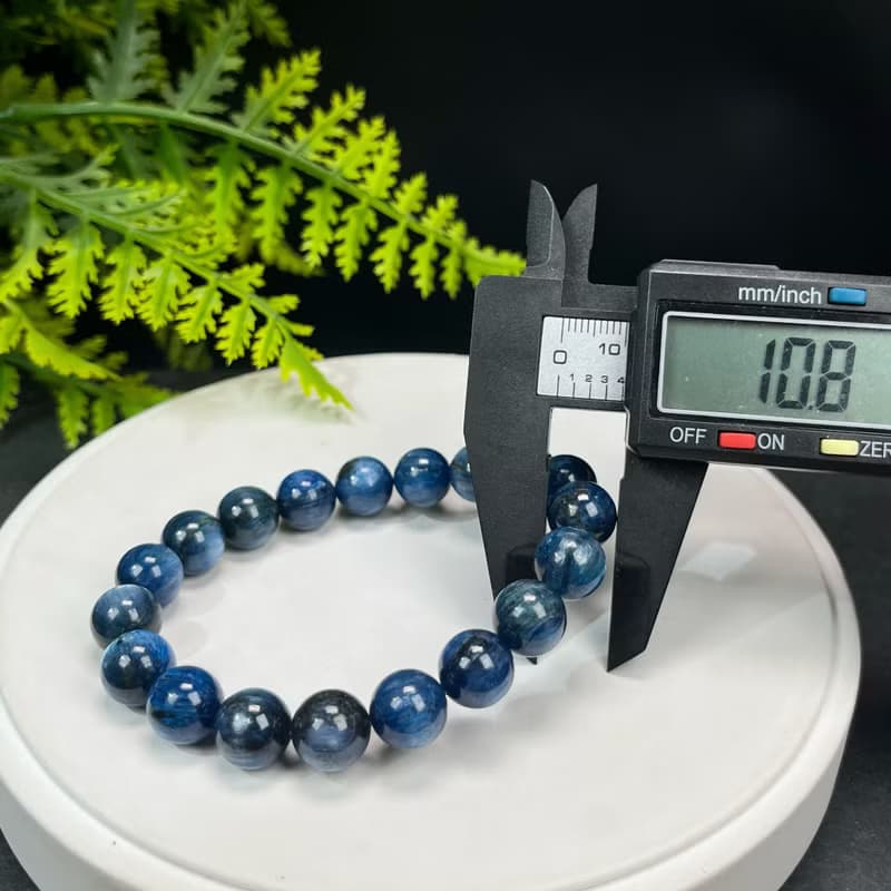 優質墨畫藍晶石手串10.5mm顆顆貓眼冰潤玉化男女單圈手珠調和療愈
